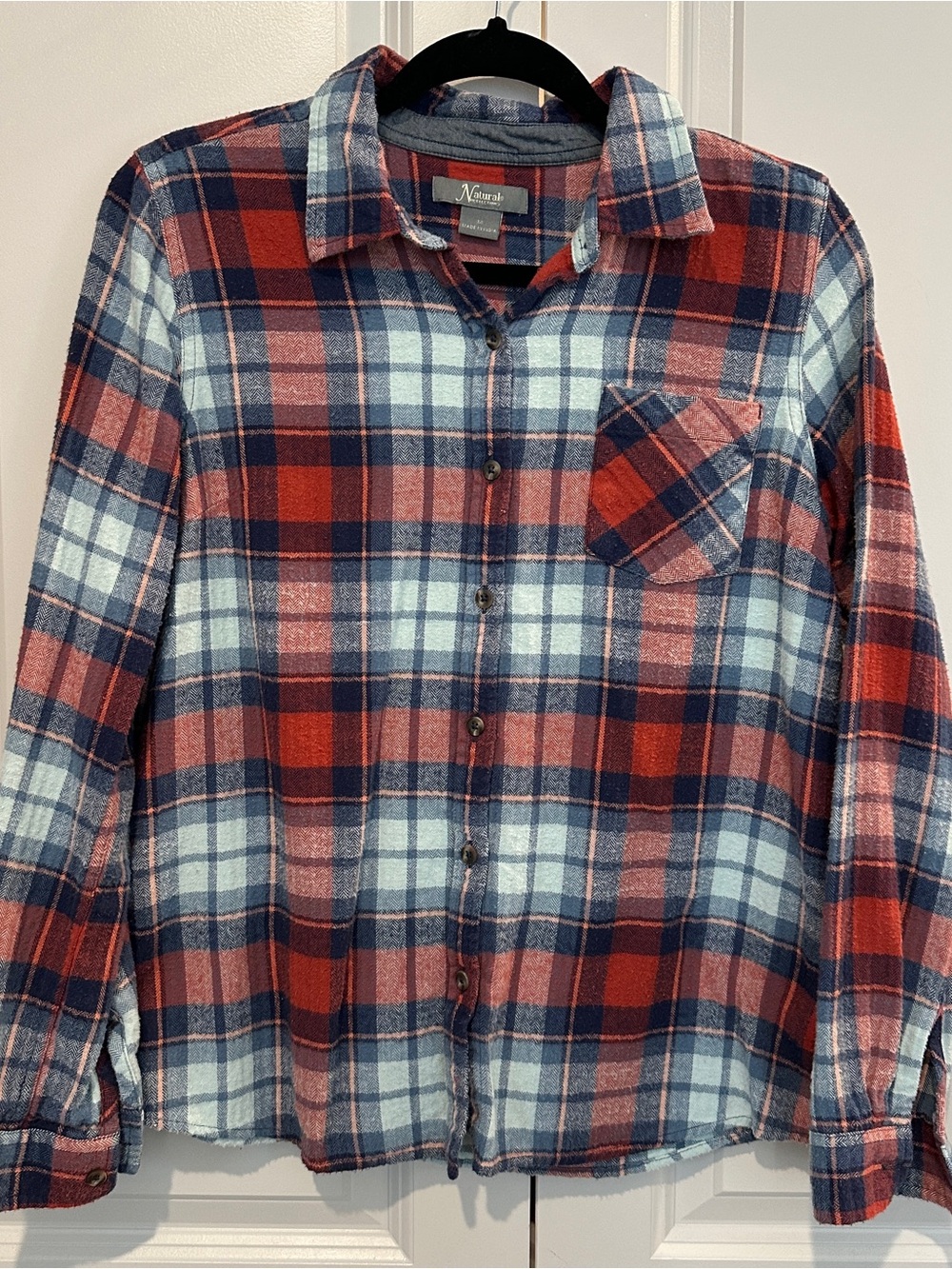 NWOT Red Plaid Flannel Button-Down Shirt - Medium